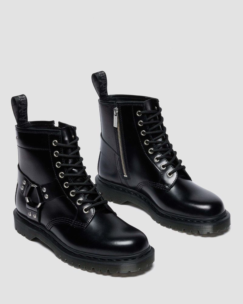 1460 HARNESS LEATHER LACE UP BOOTS 8