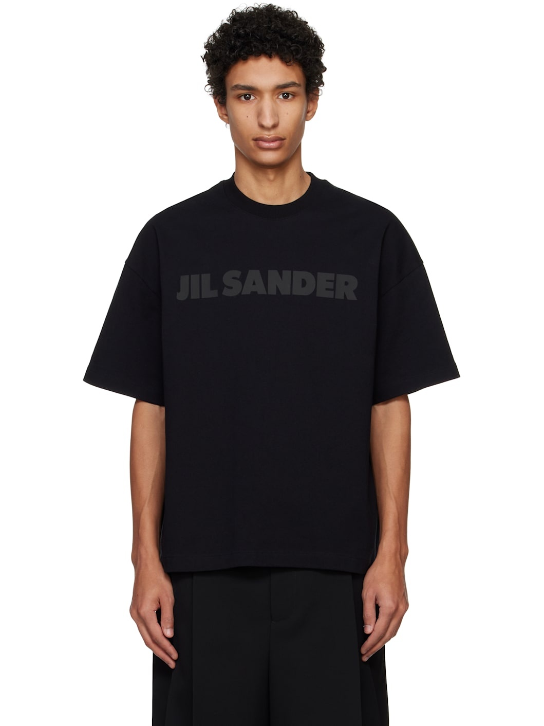 Black Printed-Logo T-shirt - 1