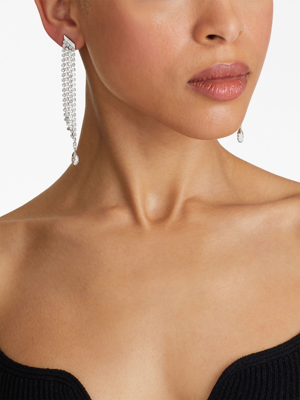 Saeda crystal-fringe earrings - 2