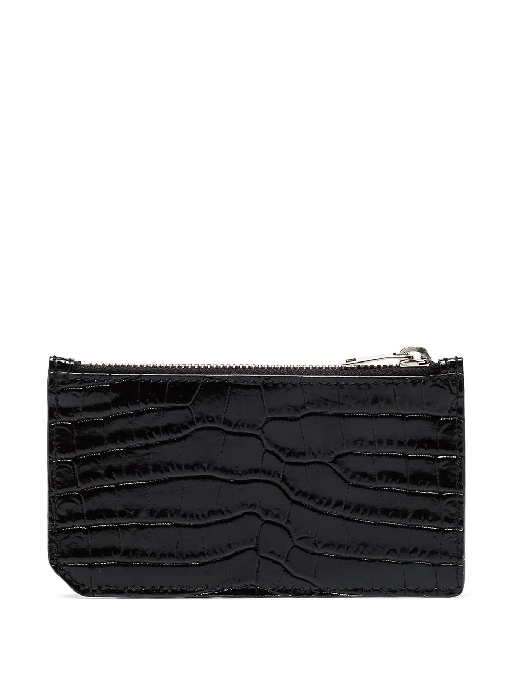 croc-embossed leather cardholder - 2