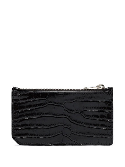 SAINT LAURENT croc-embossed leather cardholder outlook