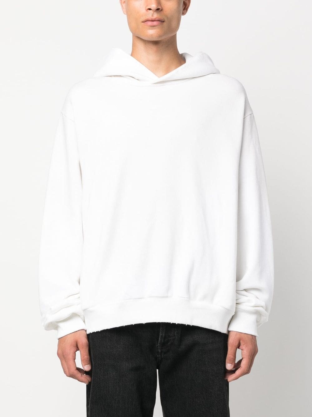 logo-print drop-shoulder hoodie - 4