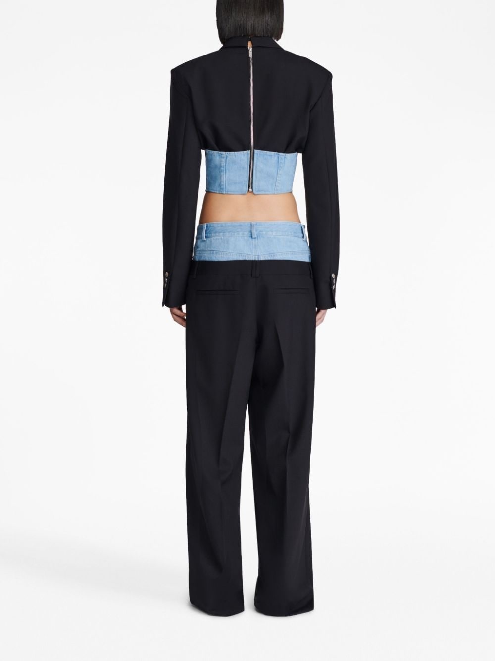 cropped corset-style blazer - 4