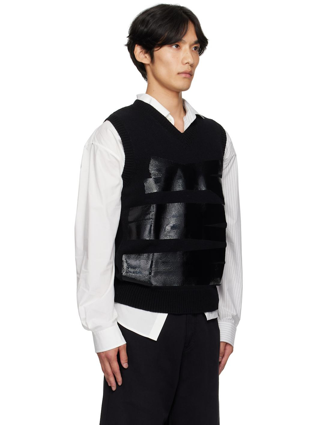 Black Taped Label Sweater - 2