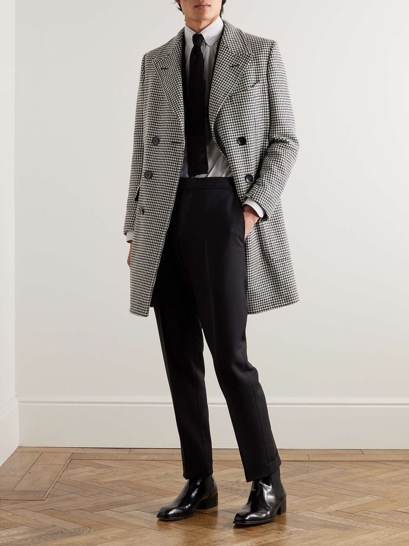 TOM FORD Slim-Fit Double-Breasted Houndstooth Wool Coat outlook