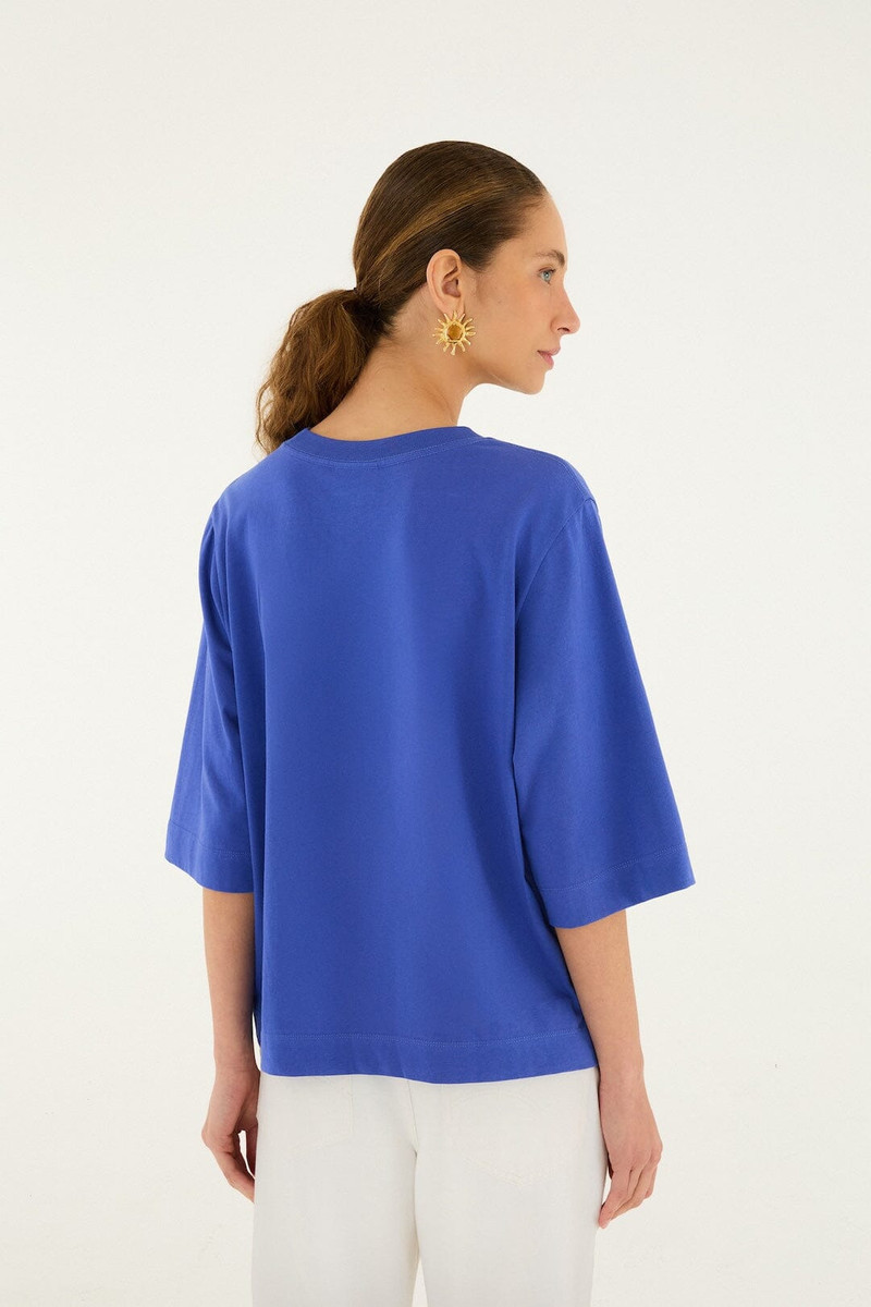 Blue Bike Birds Organic Cotton T-Shirt 3
