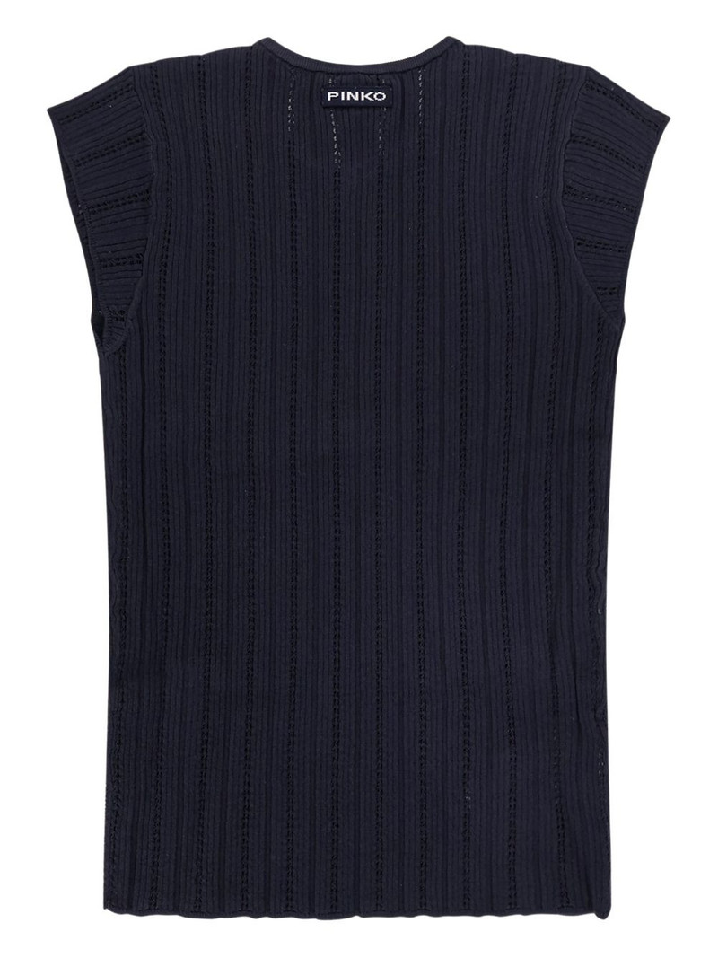 PINKO crew-neck sleeveless cutout-detail sweater outlook