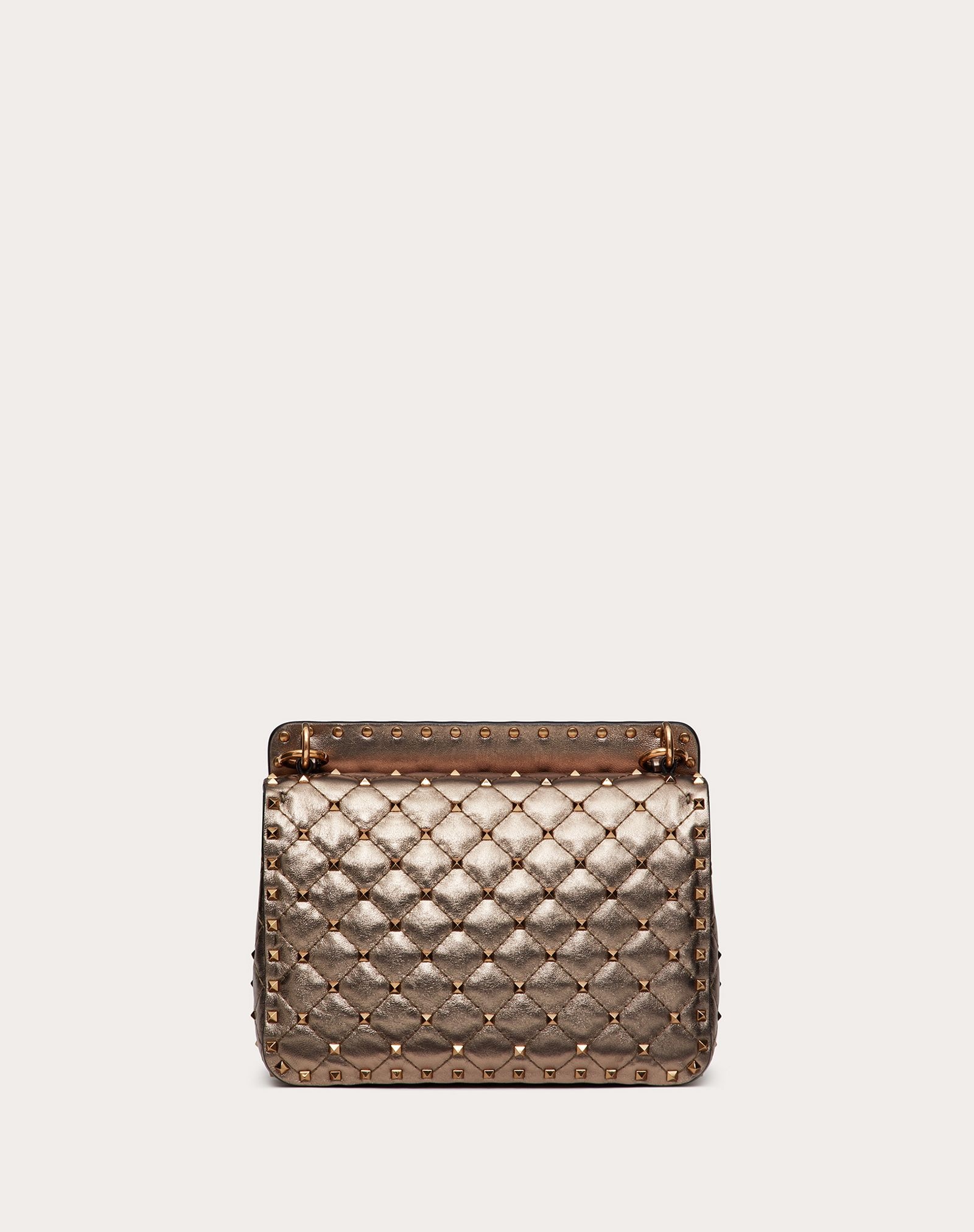 Medium Rockstud Spike Bag In Metallic Nappa Leather - 3