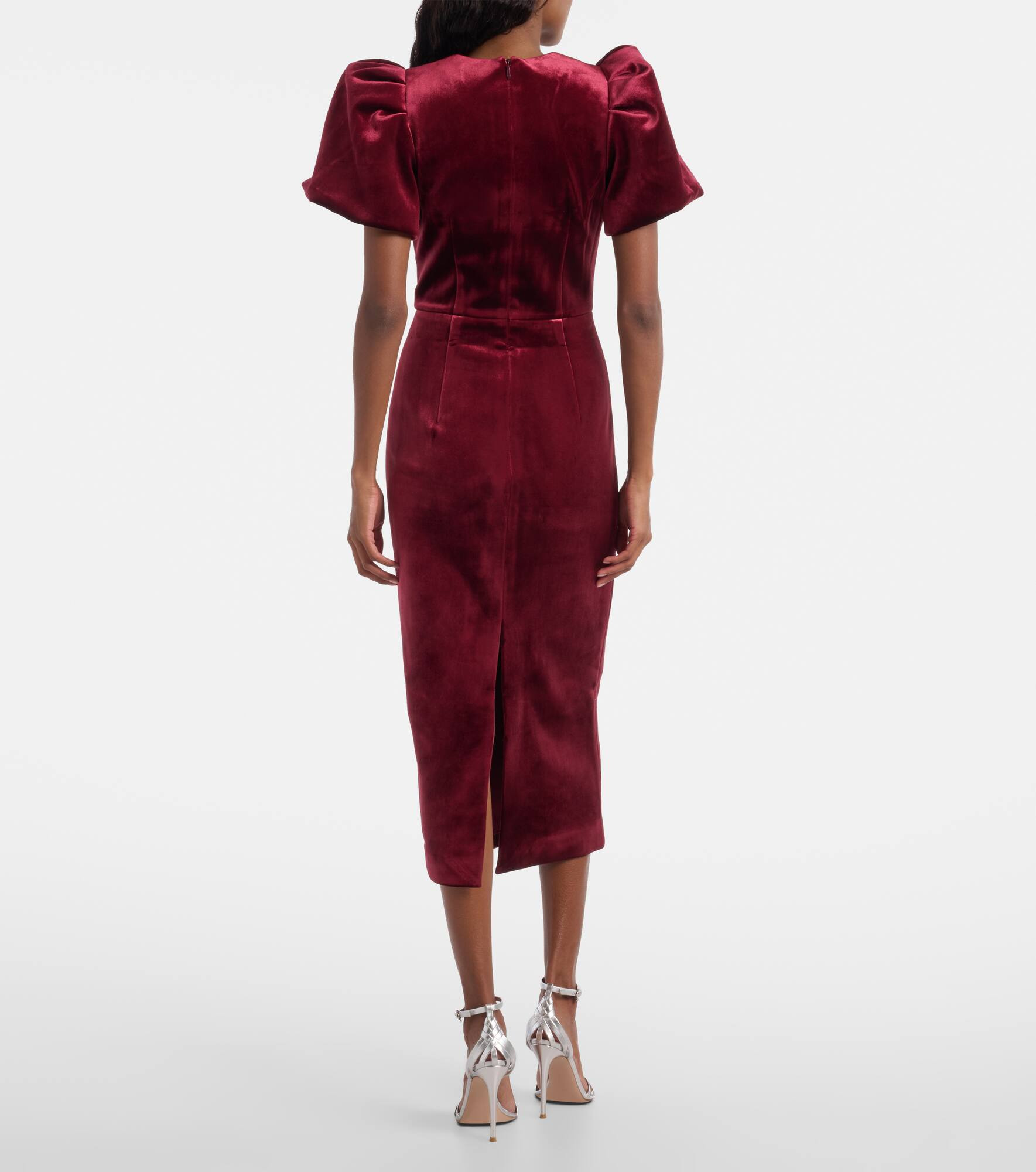 Edwiena embellished velvet midi dress - 3