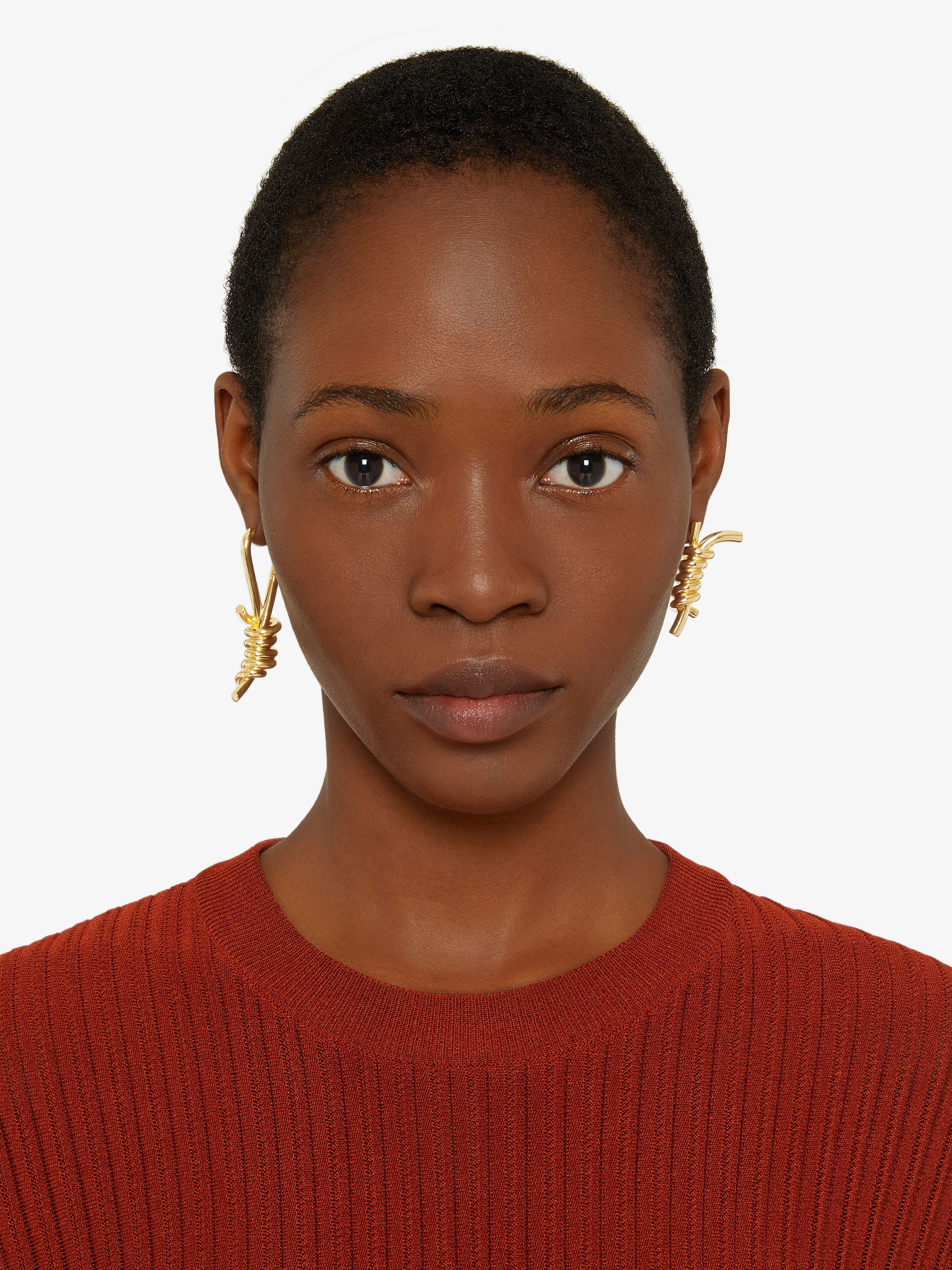 TWISTED ASYMMETRICAL EARRING IN METAL - 3