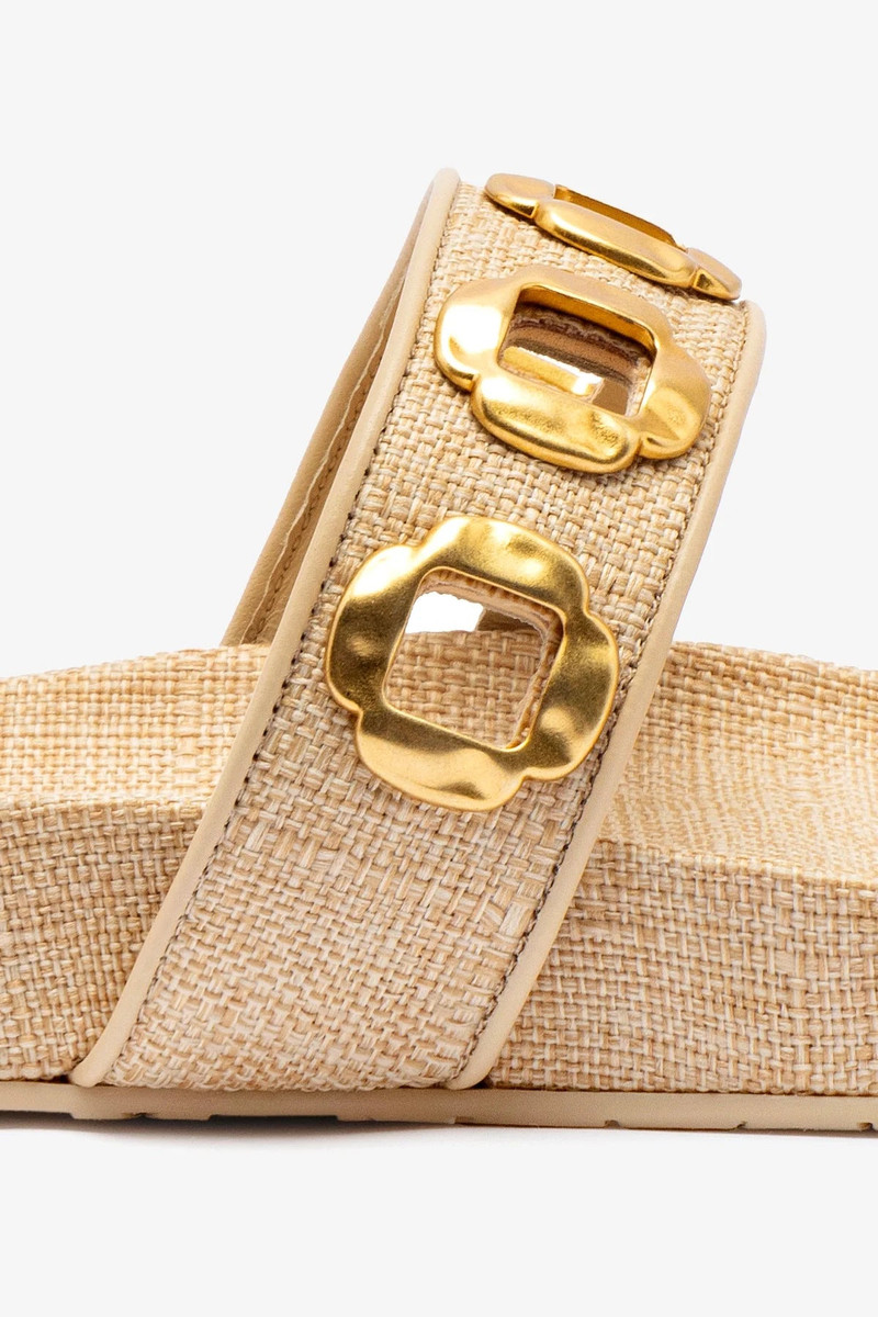 Milan Slide In Beige Raffia 4