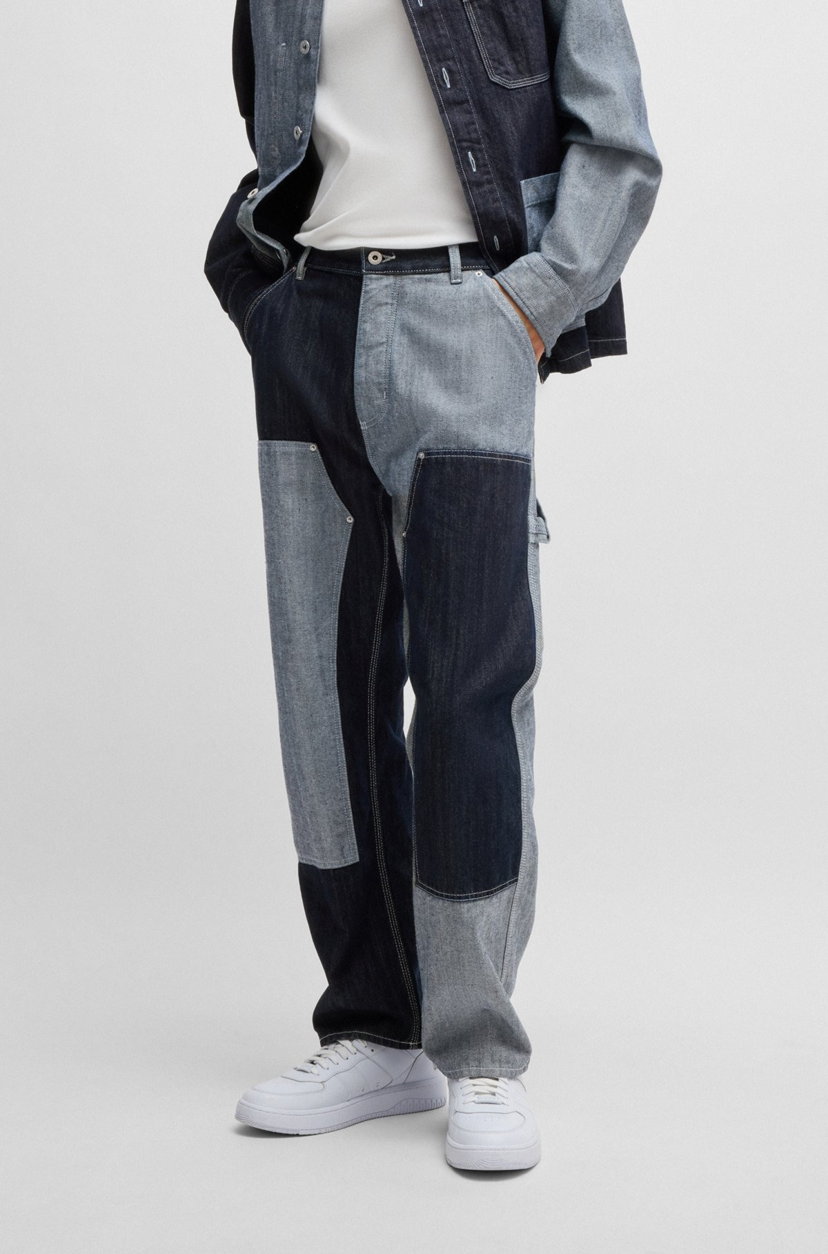 LOOSE-FIT JEANS IN MIXED DENIMS - 2