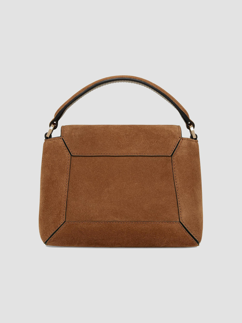 Women's Mosaic Nano Suede Top Handle Bag - Tan 7