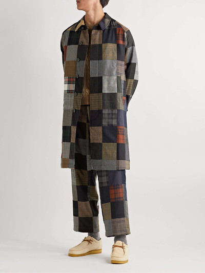 BEAMS PLUS Balmacaan Patchwork Wool-Blend Coat outlook