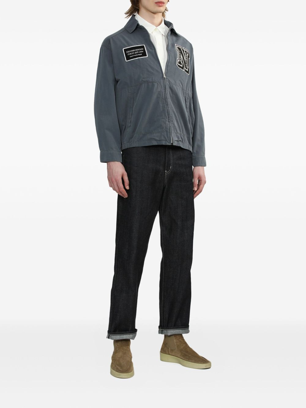 patch-pocket zip-up jacket - 2