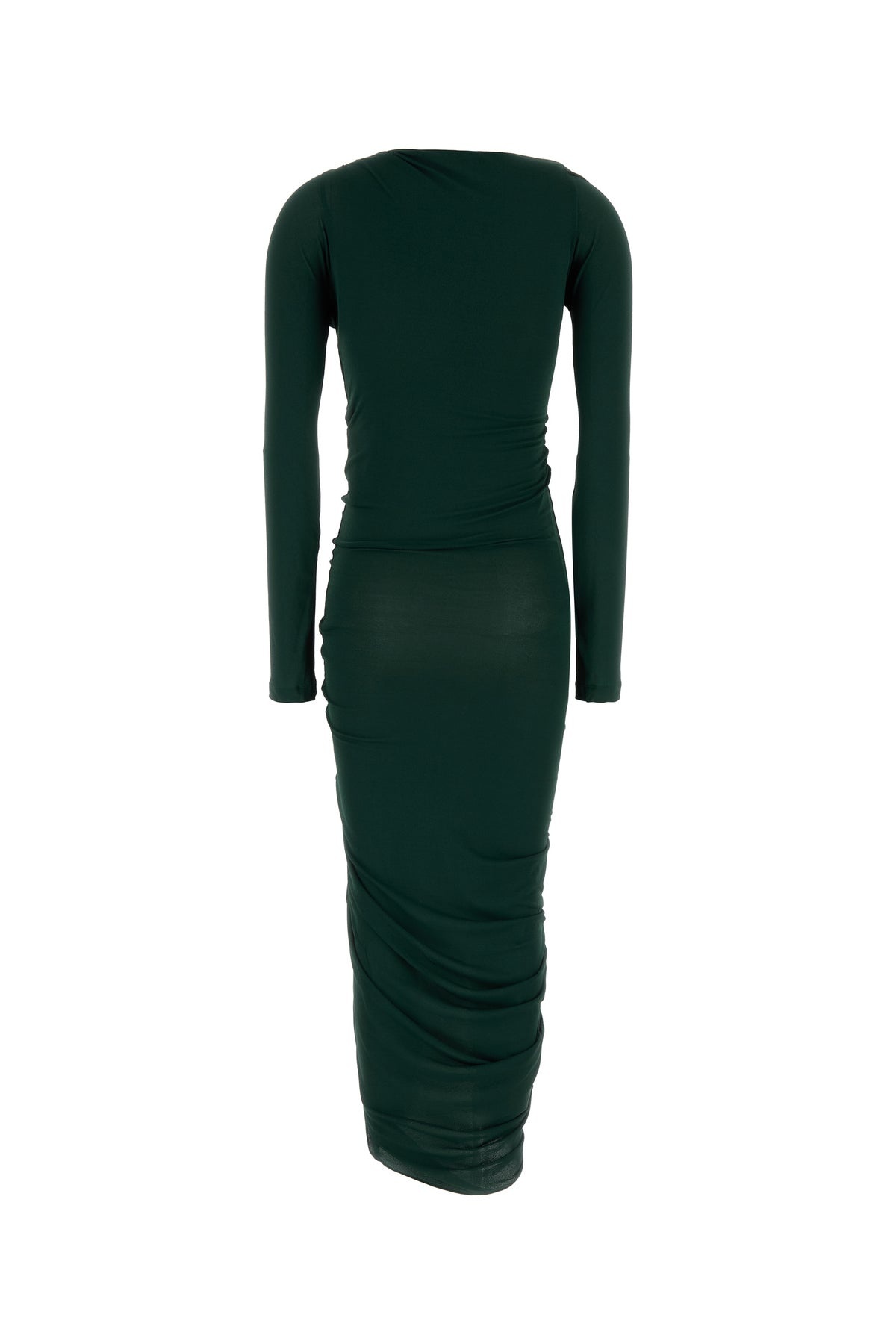 Bottle green stretch jersey dress - 2