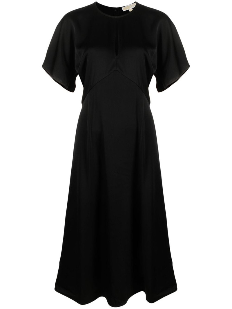 flared satin midi dress 1