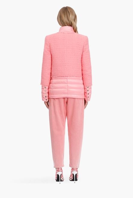 Pink down bi-material jacket - 3