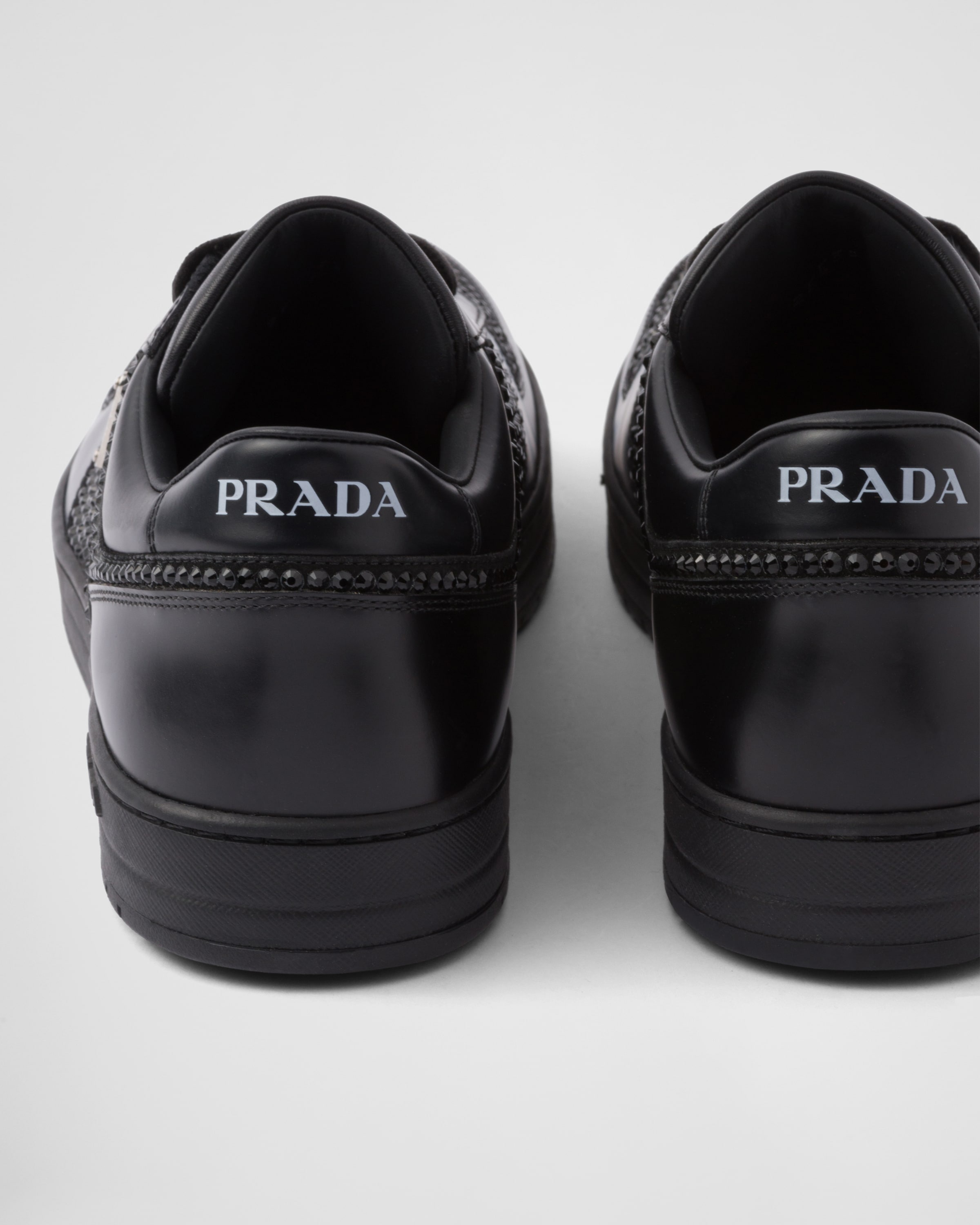 Downtown leather sneakers with crystals - 7