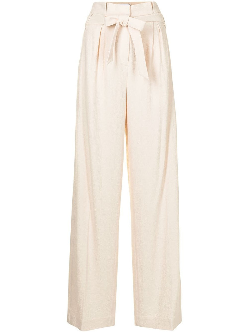 Emiko textured wide-leg trousers 1
