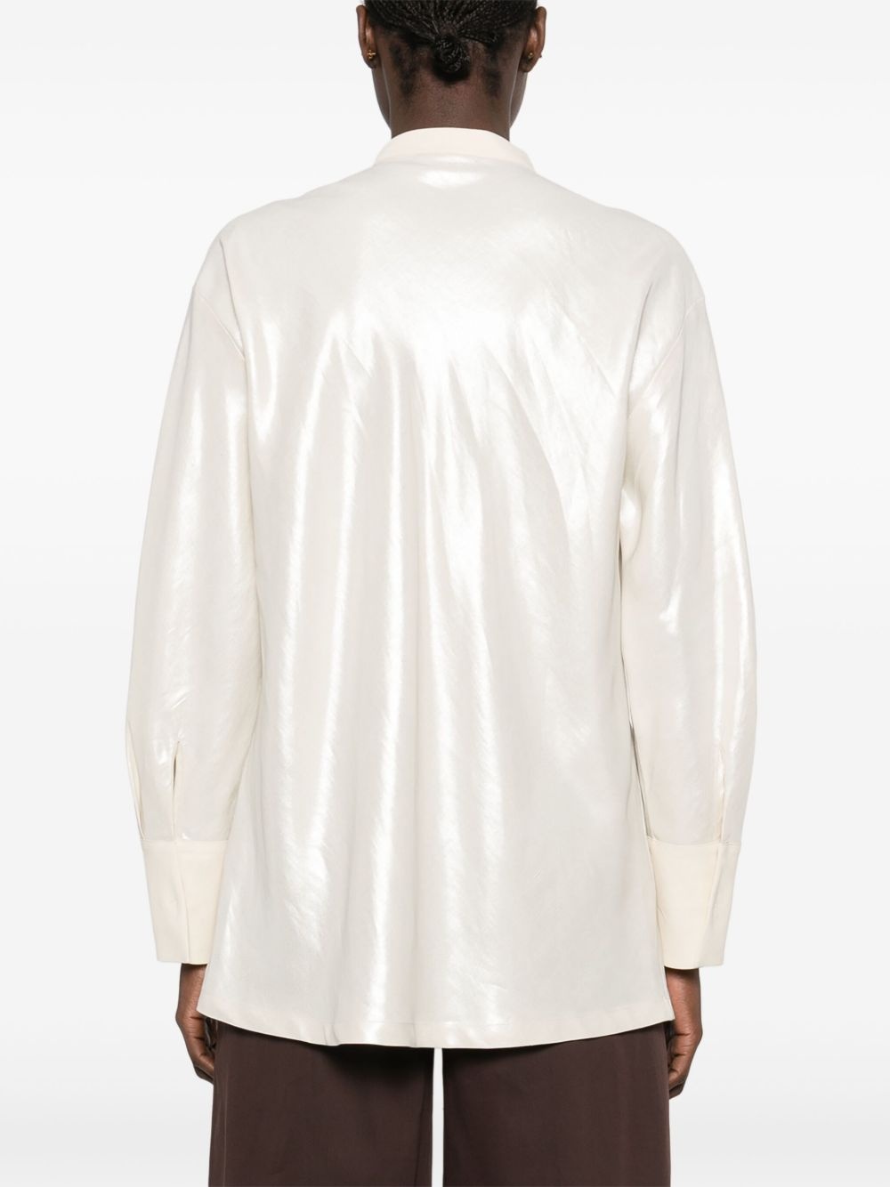 metallic-effect shirt - 4