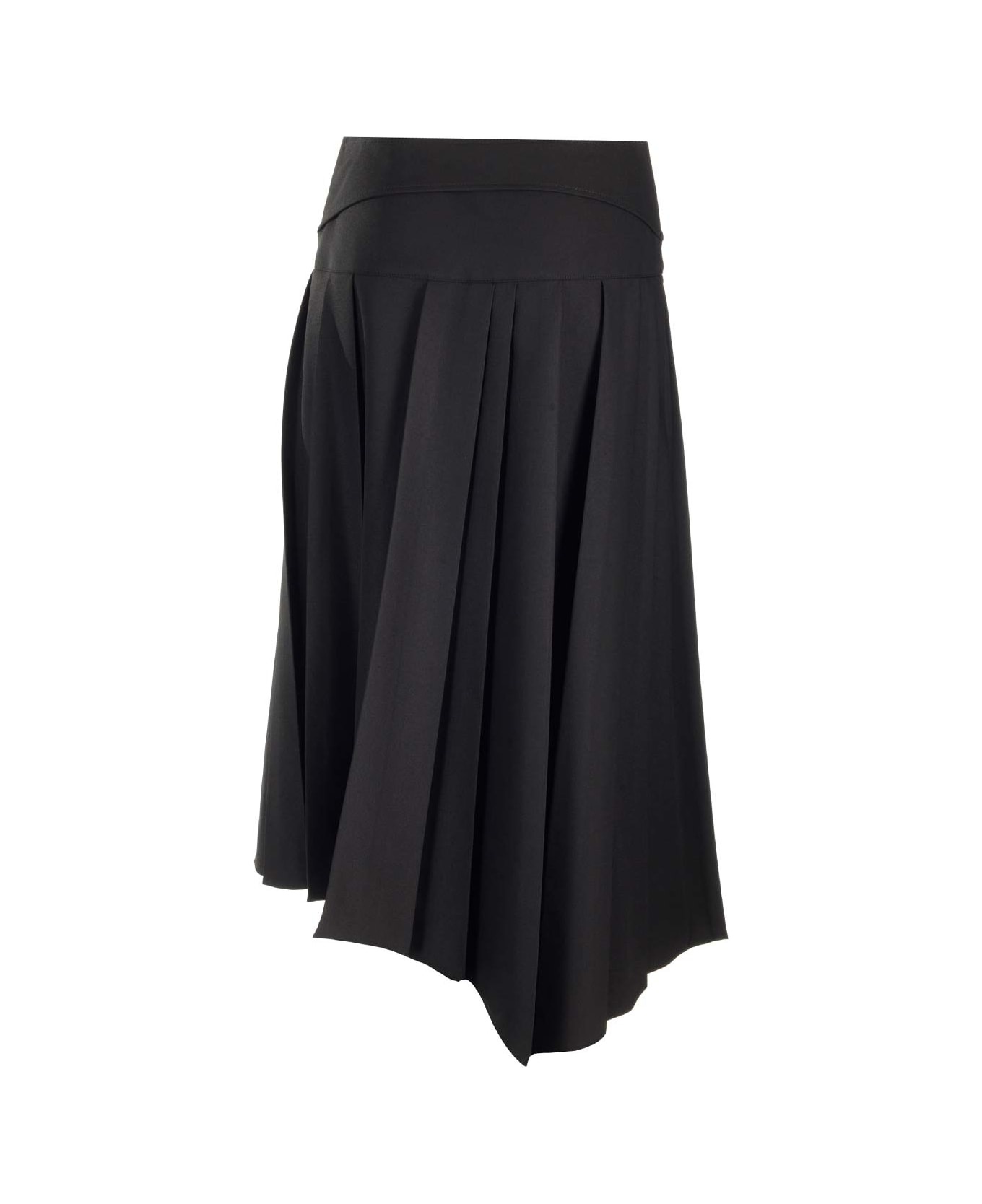 Pleated Asymmetrical Skirt - 2