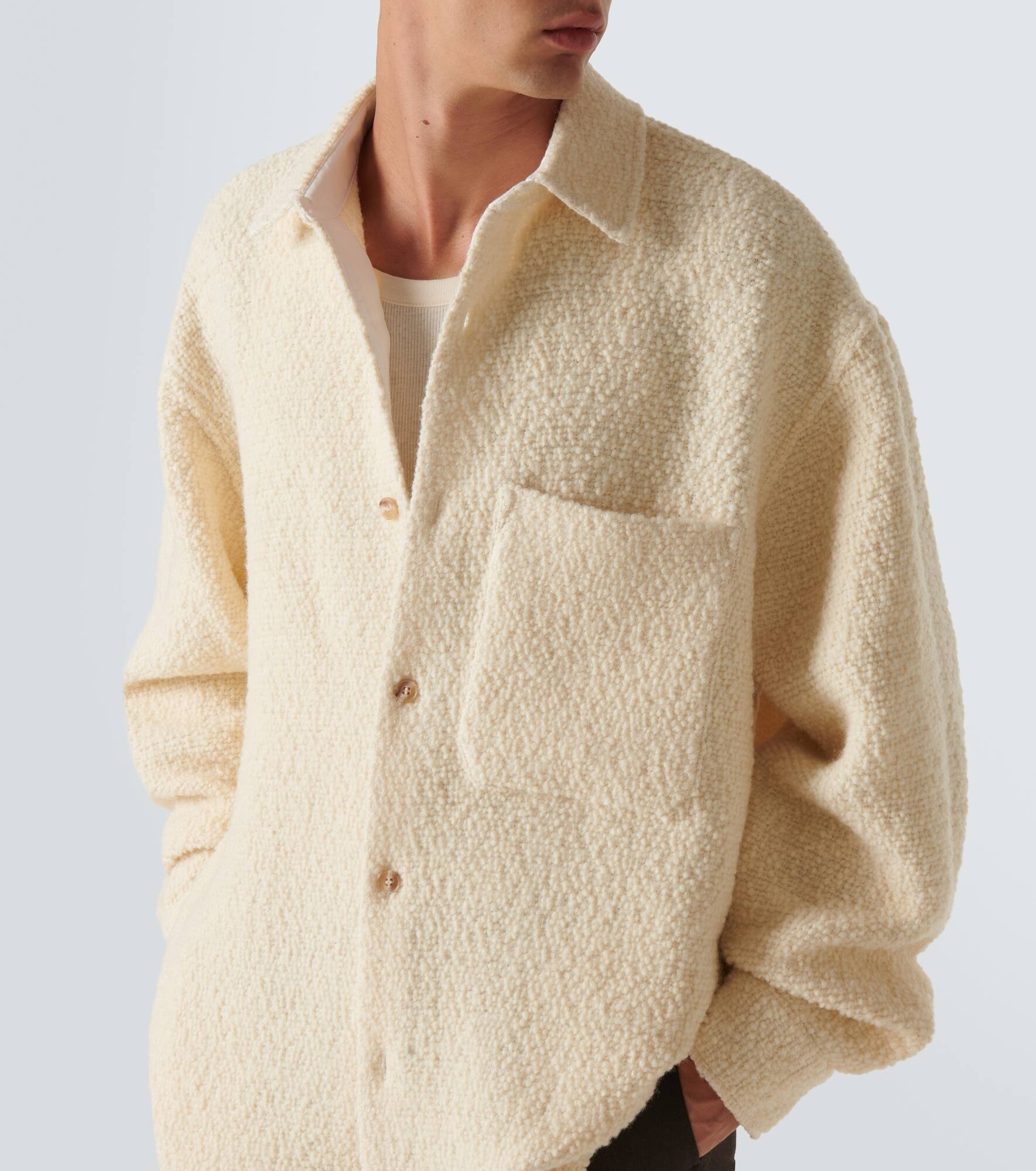 Wool and cotton overshirt - 5