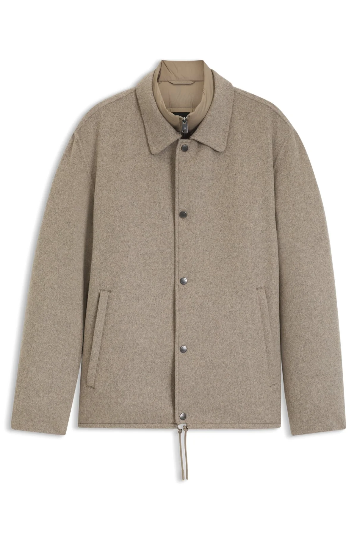 JACKET WITH ZIPPERED INNER LAYER IN HEAVYWEIGHT FABRIC - 1