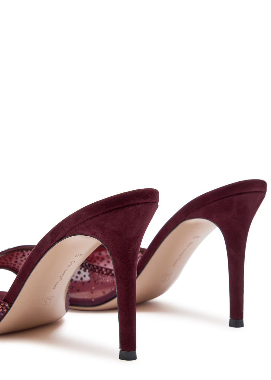 Gianvito Rossi Rania 85 Crystal-embellished Mesh Mules - 4