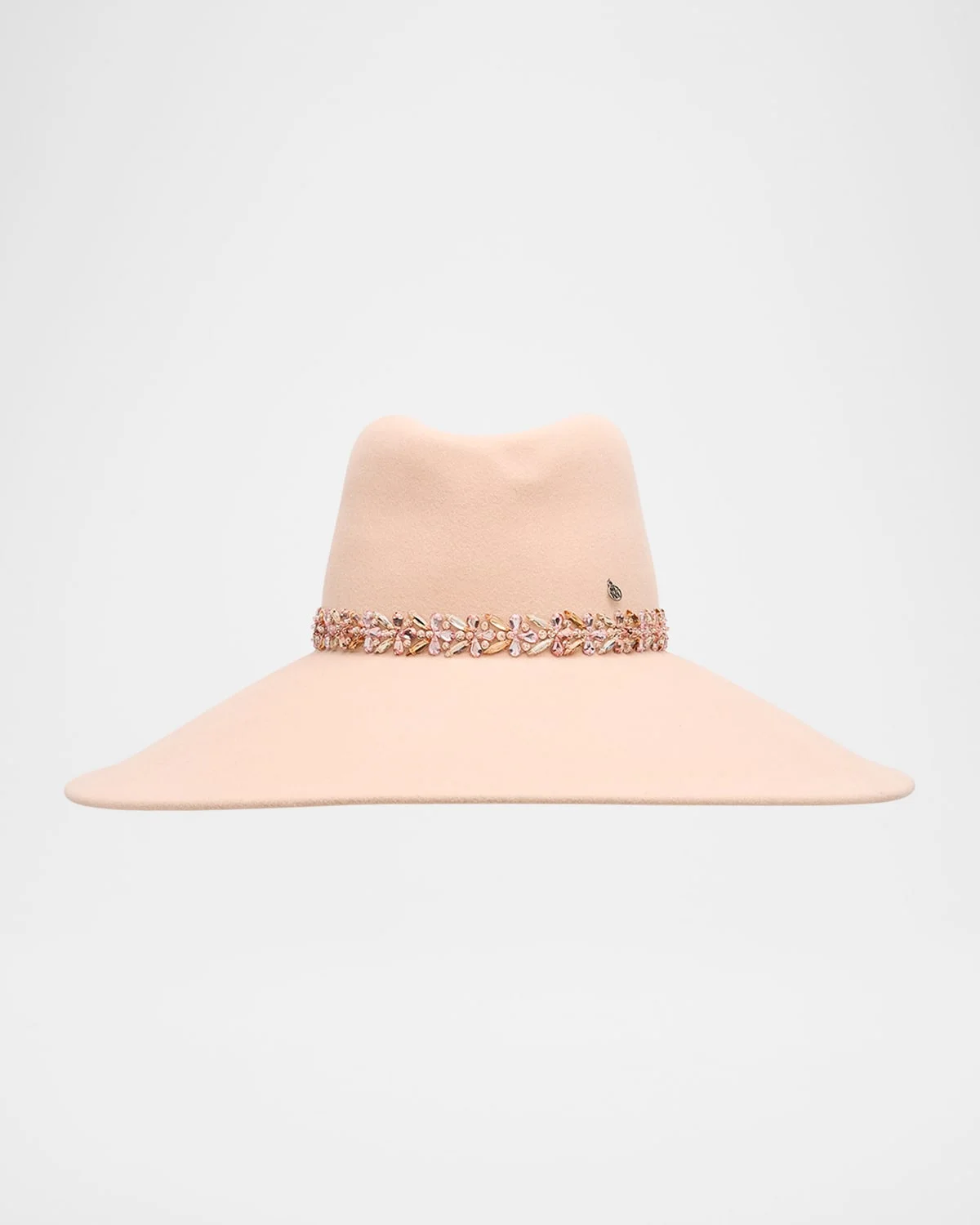 Anne Jewel Strass Felt Wool Fedora Hat - 1