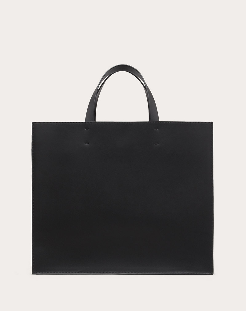 VLogo Signature Leather Tote Bag 3