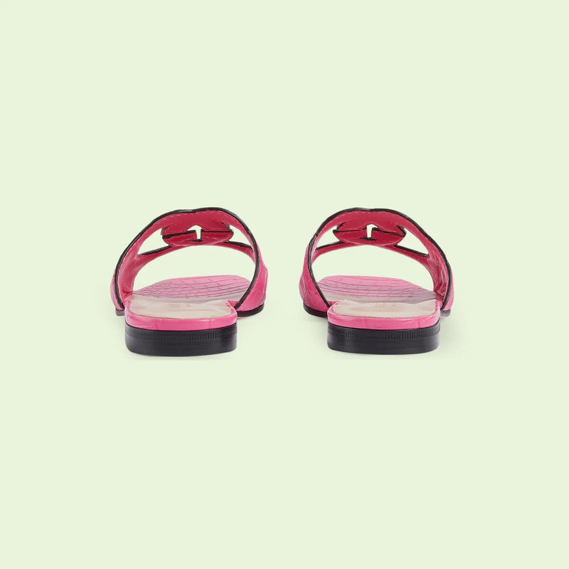 GUCCI Women's crocodile cut-out sandal outlook