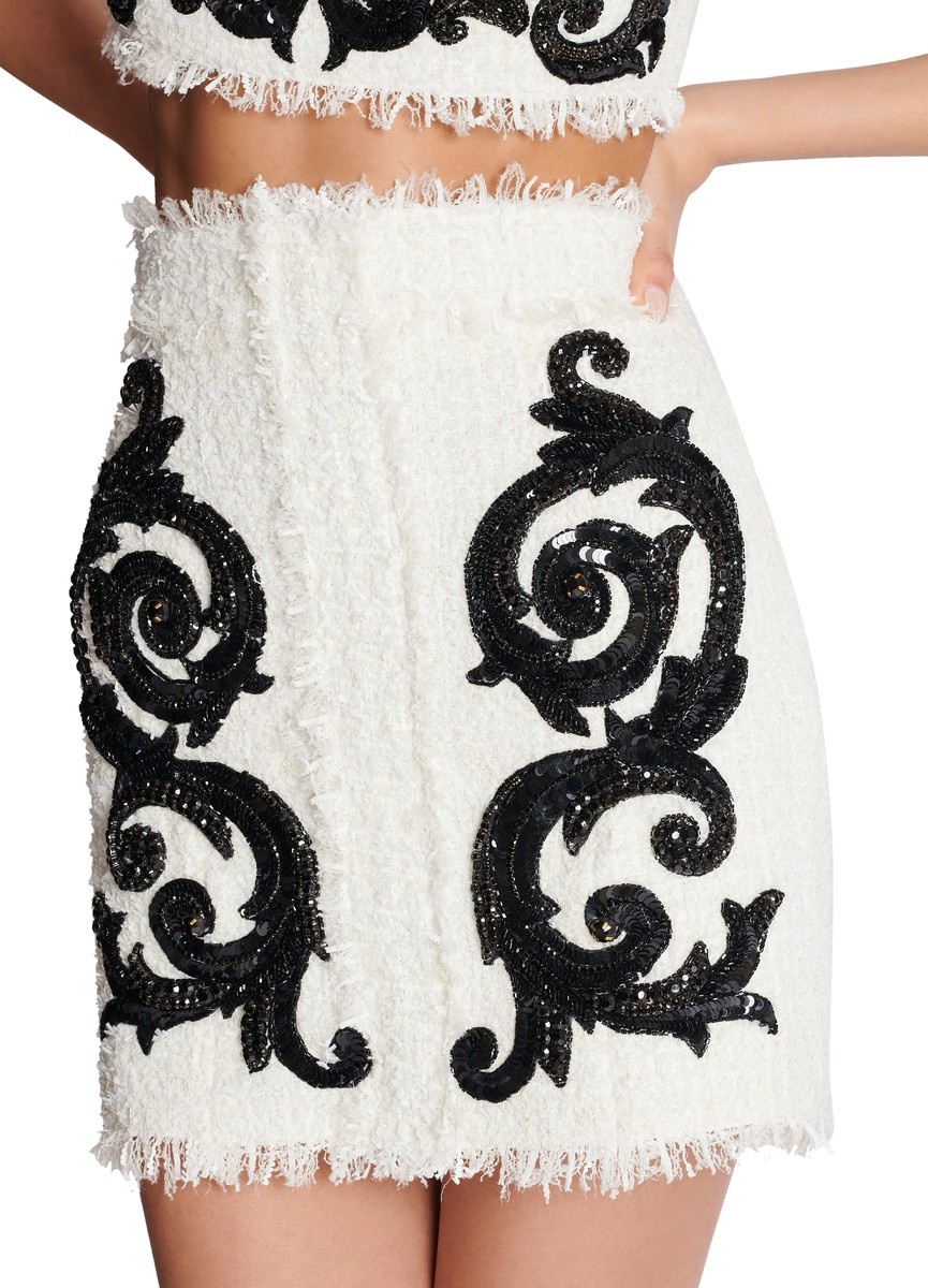 Baroque Tweed Skirt - 4