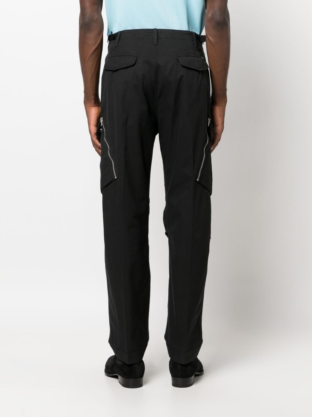 tapered-leg cotton trousers - 4