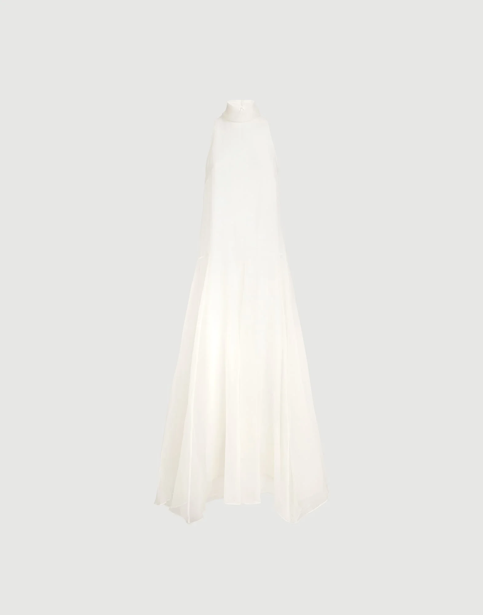 Crispy silk maxi dress with monili - 1