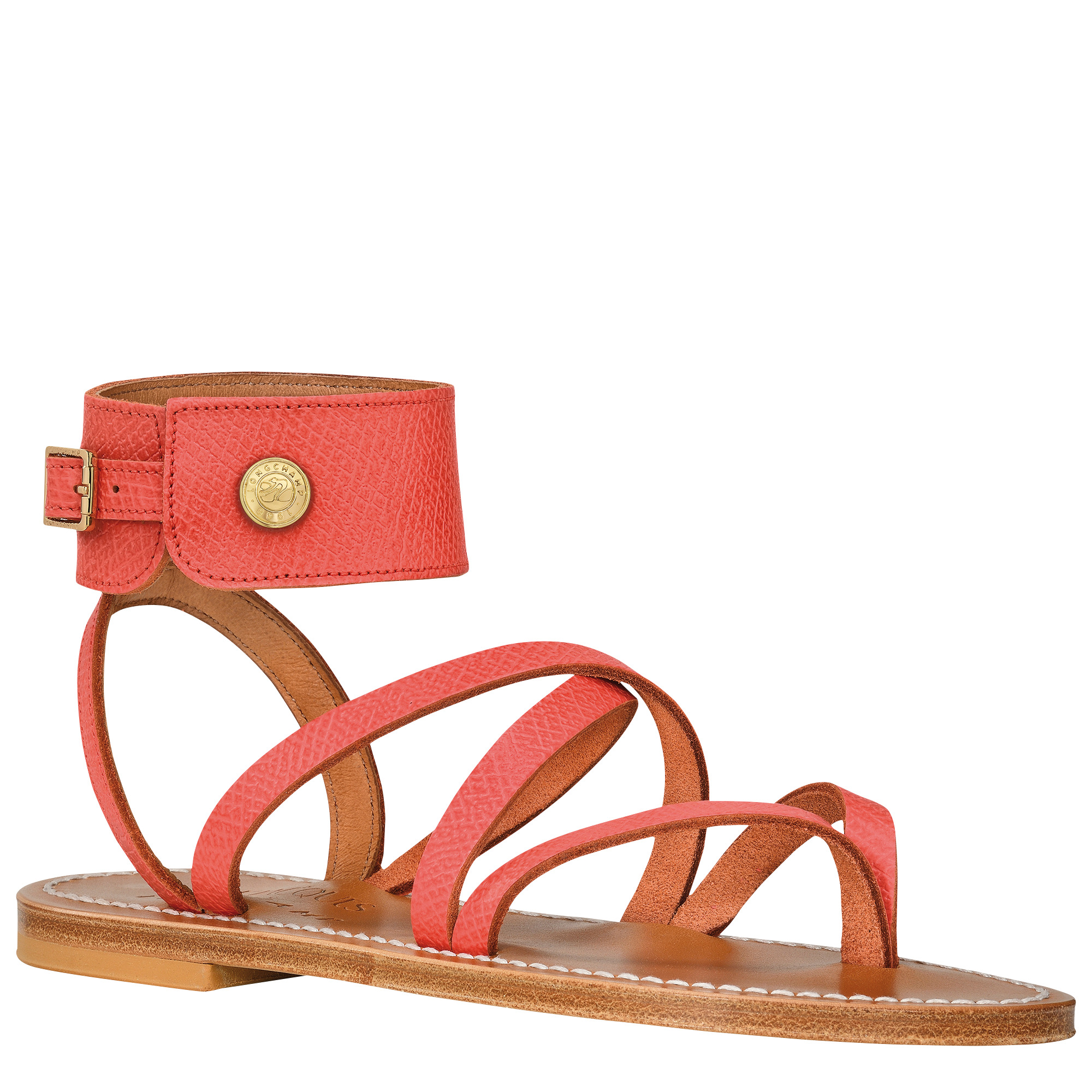 Longchamp x K.Jacques Sandals Strawberry - Leather - 3