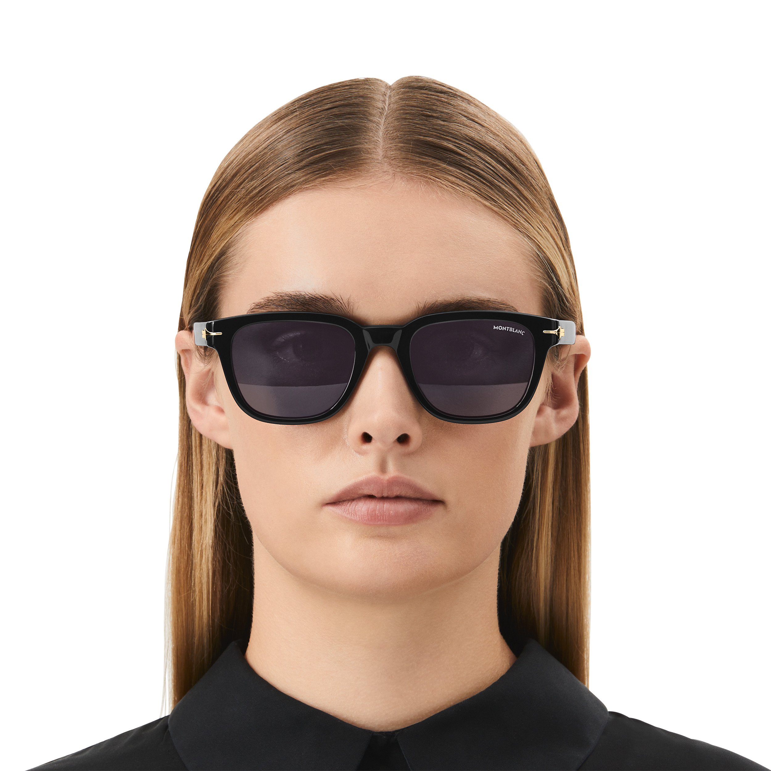Squared Sunglasses with Black Colored Acetate Frame (S) - 4