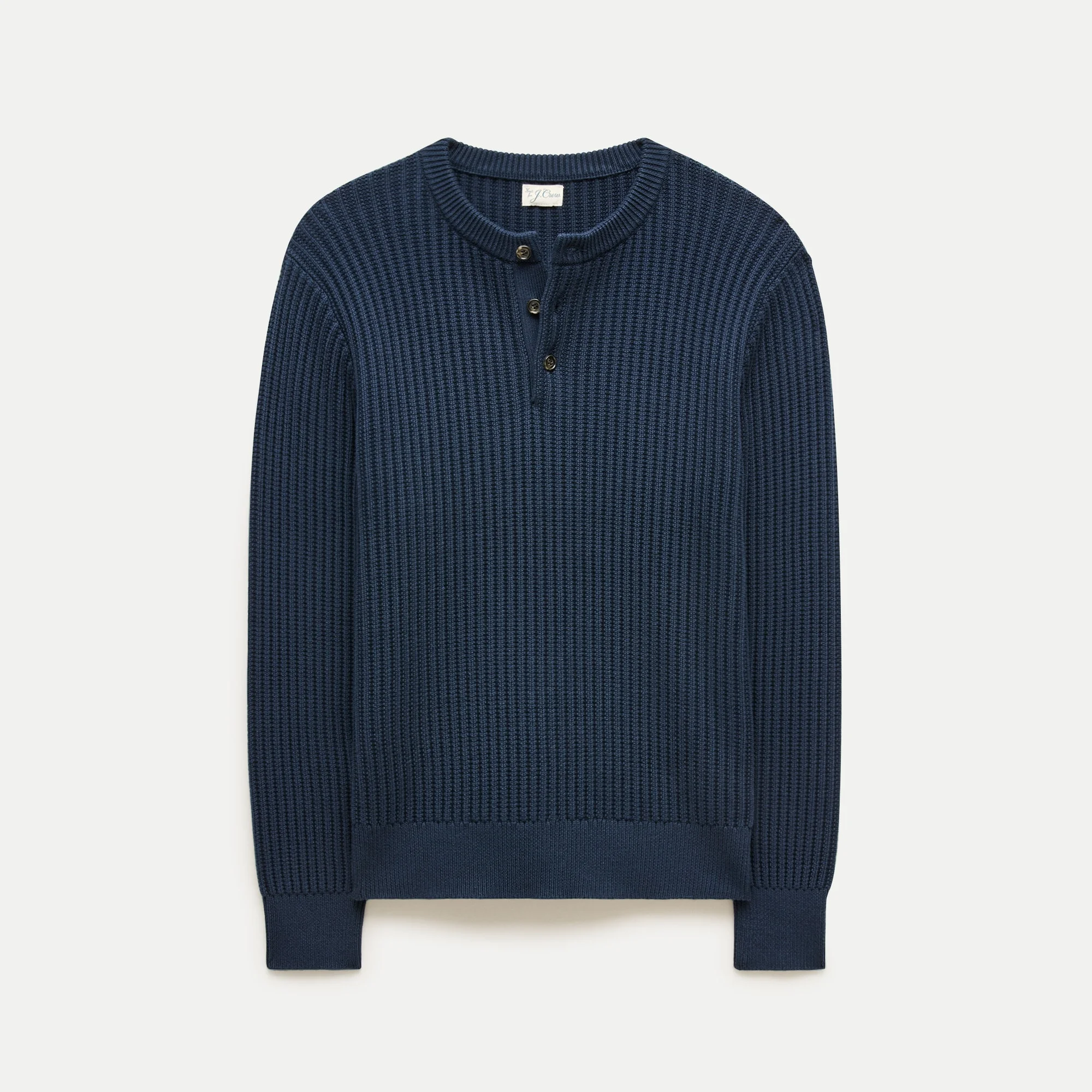Fisherman-rib henley sweater in cotton - 1