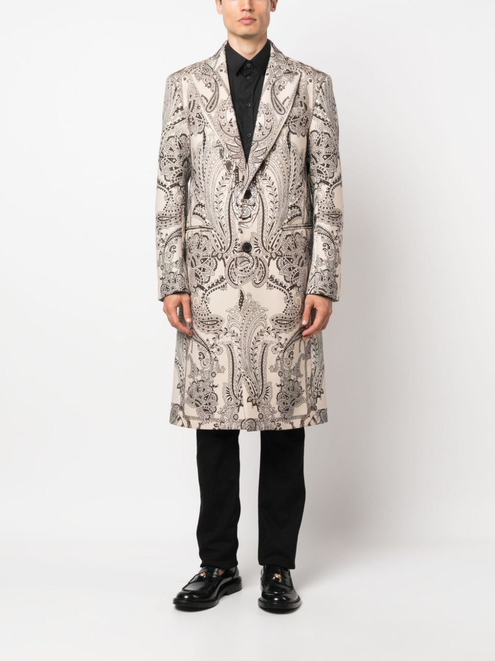 paisley-print single-breasted coat - 2