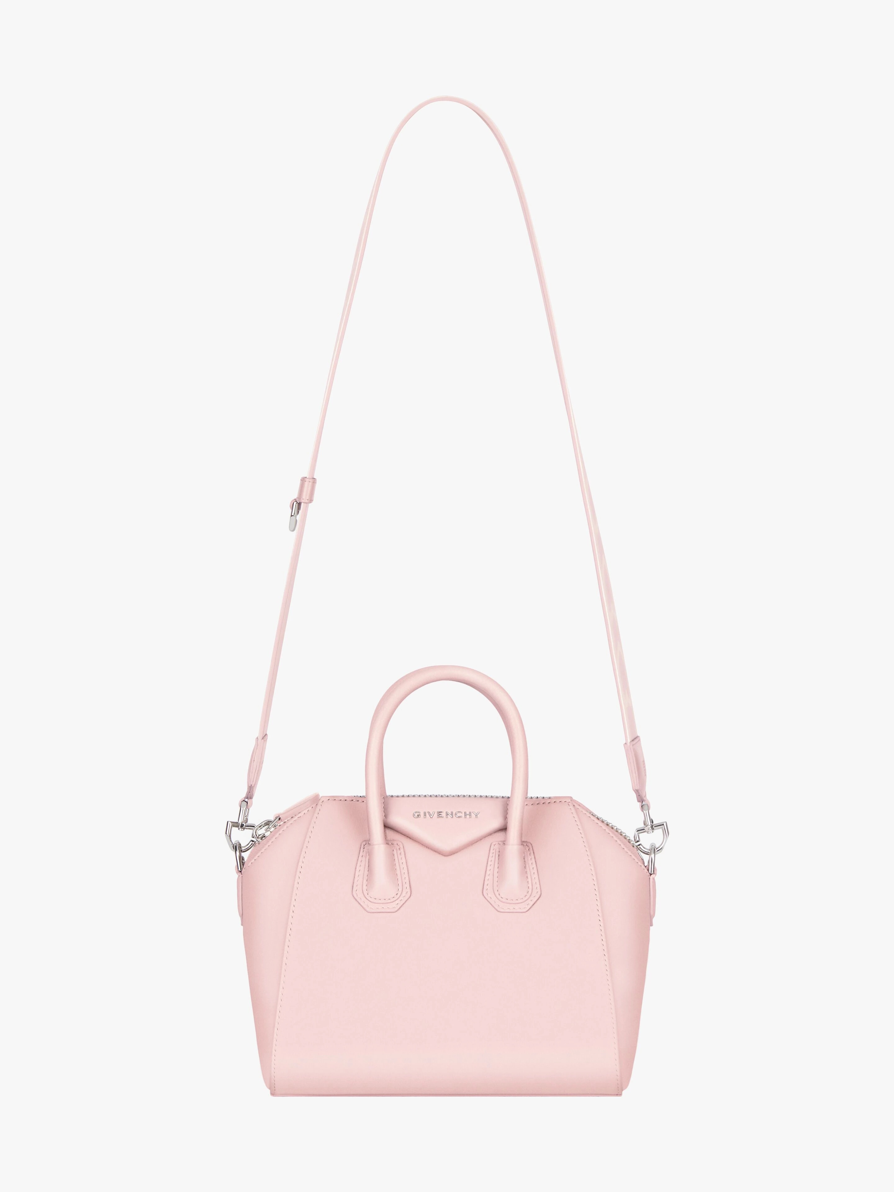 SMALL ANTIGONA BAG IN LEATHER WITH TAG EFFECT HEART PRINT - 3