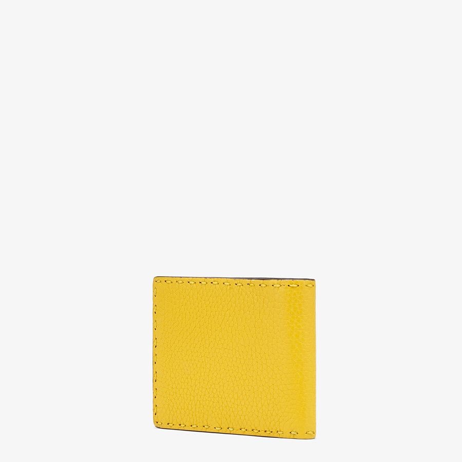 Yellow leather bi-fold wallet - 2