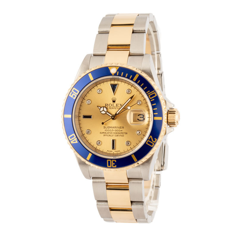 Rolex Submariner 16613 Serti Dial Steel & Gold - 2