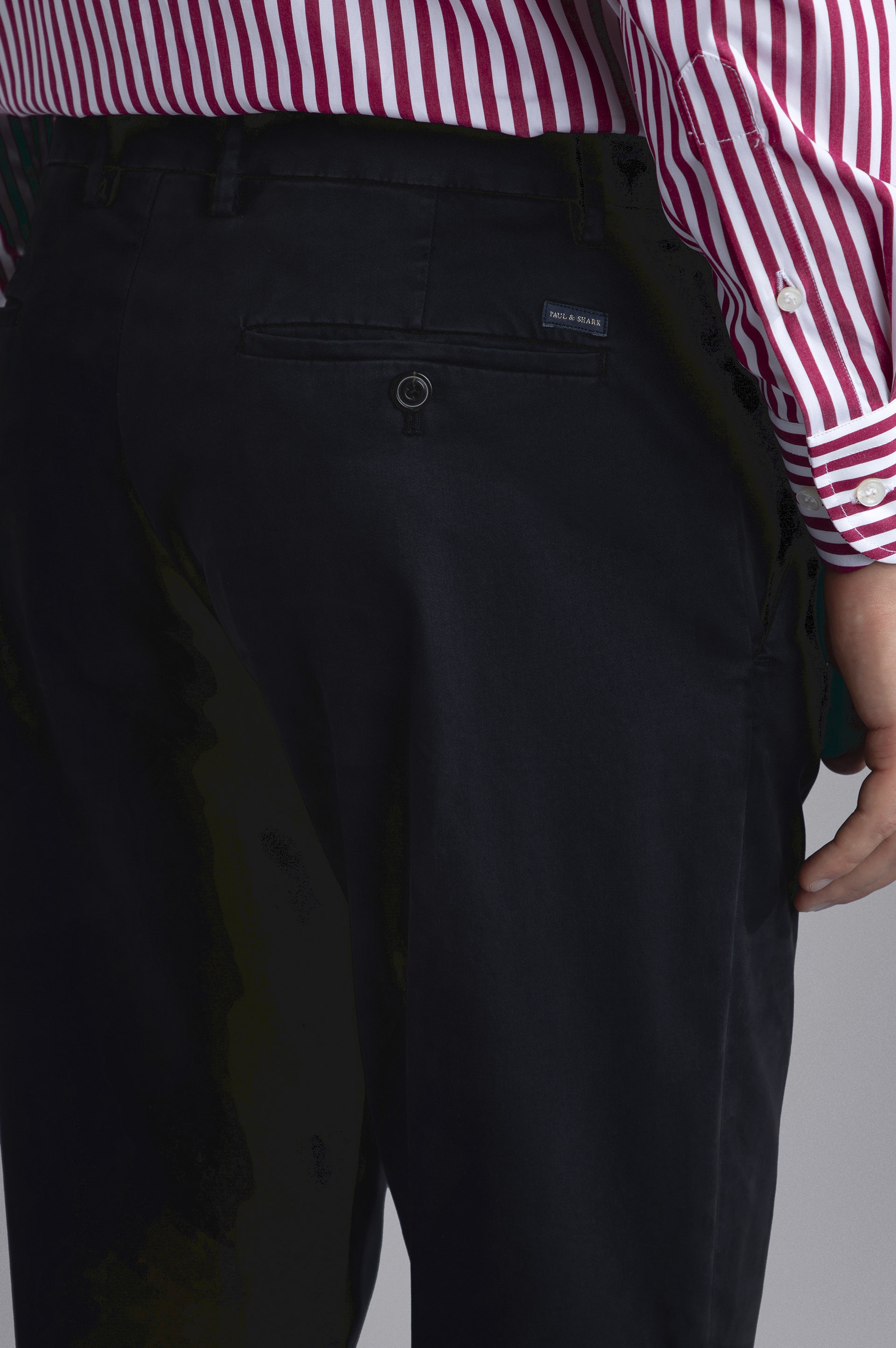 STRETCH COTTON REGULAR CHINO TROUSERS - 4