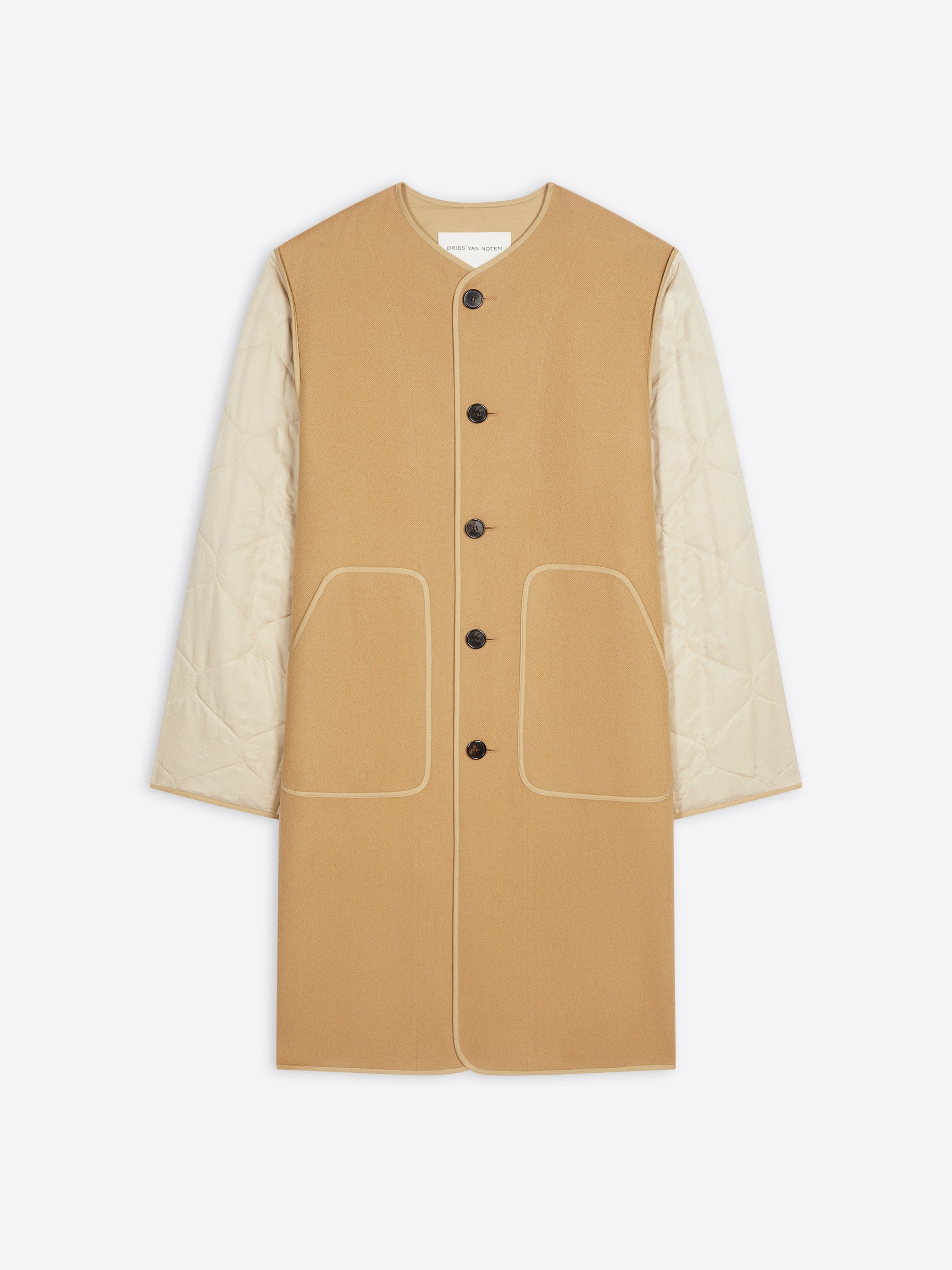 UNLINED COLLARLESS COAT - 1