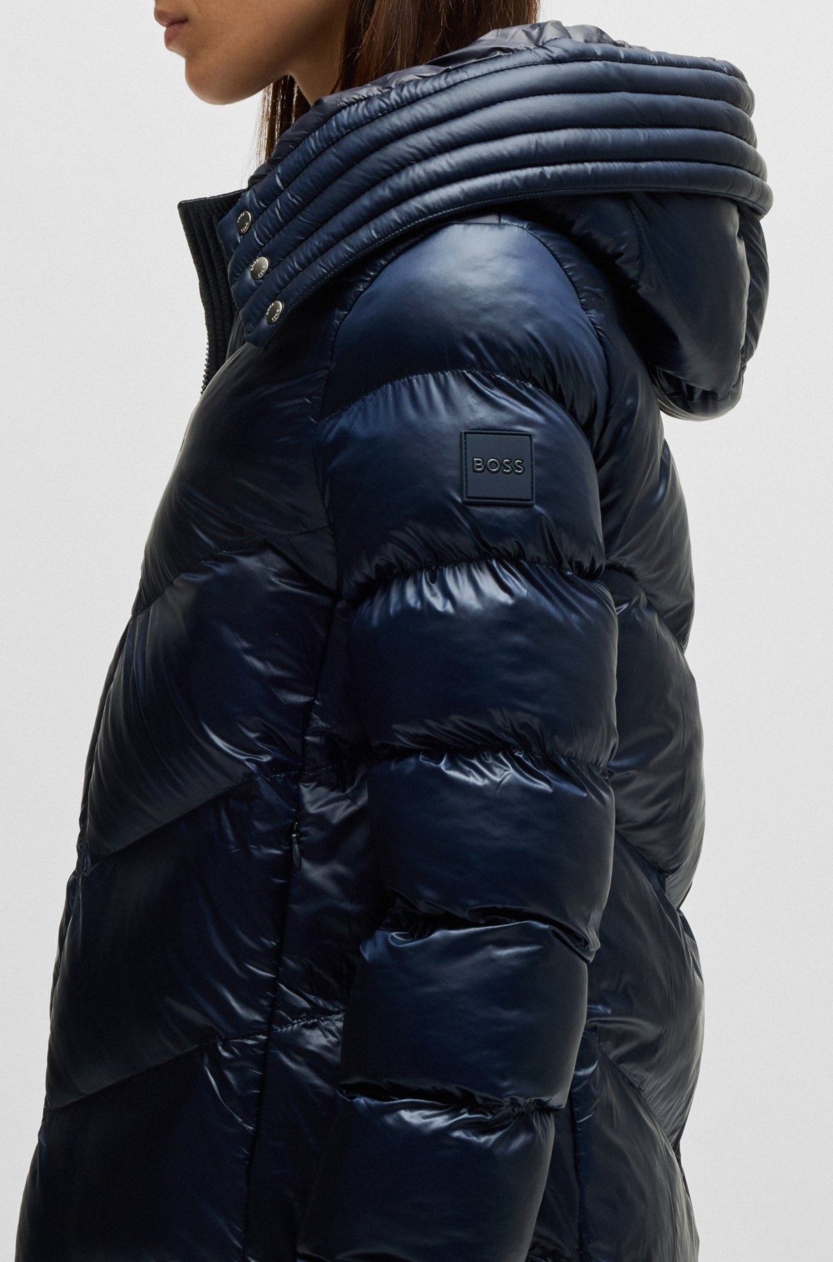 WATER-REPELLENT PADDED PARKA JACKET WITH POLISHED TRIMS - 6