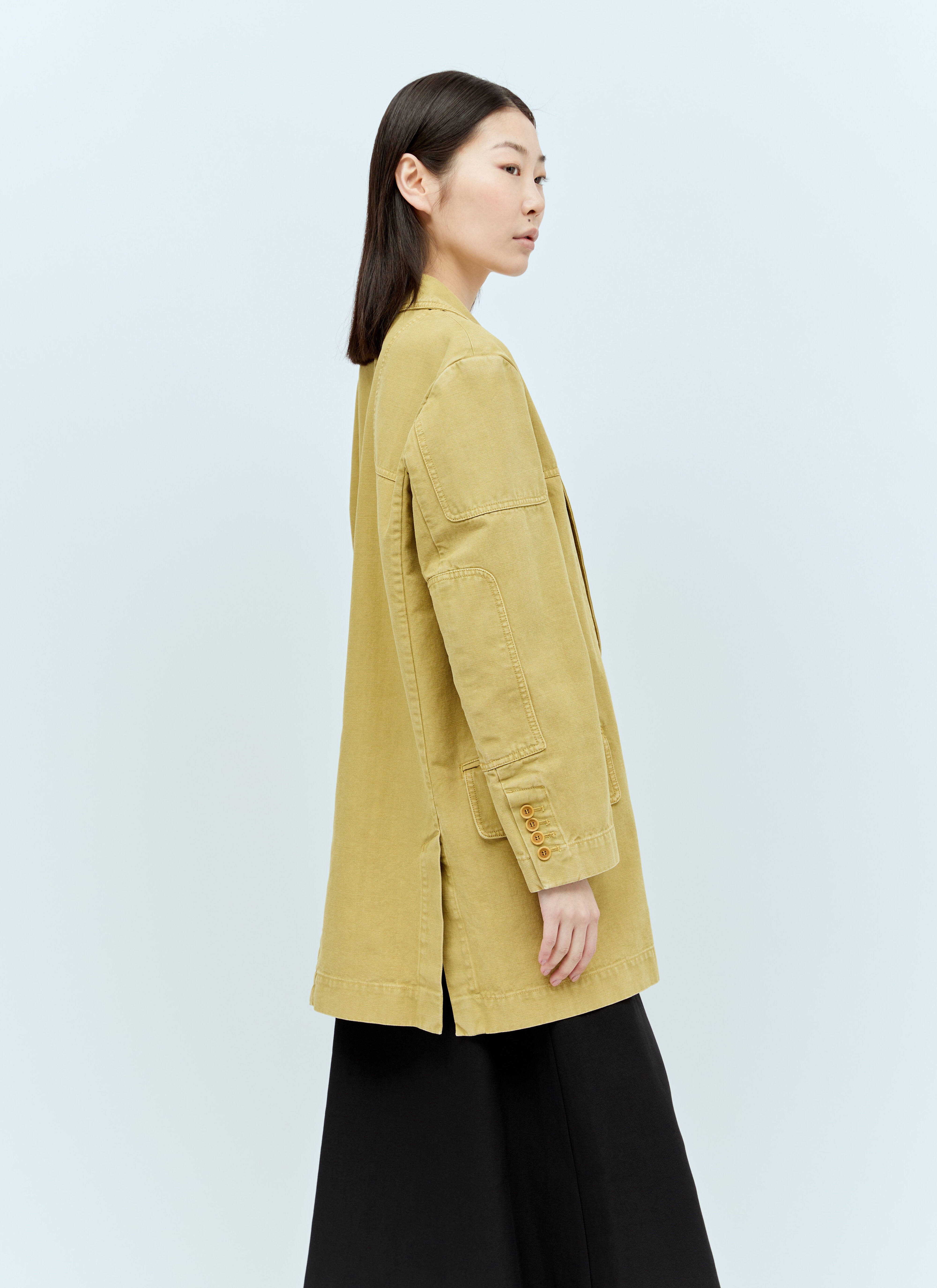 Oversized Canvas Blazer - 4