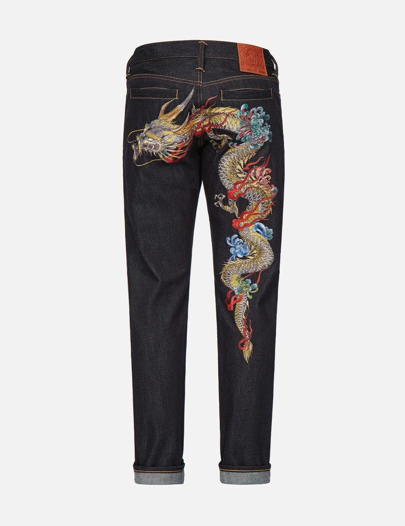 DRAGON EMBROIDERED CARROT FIT JEANS #2017 1