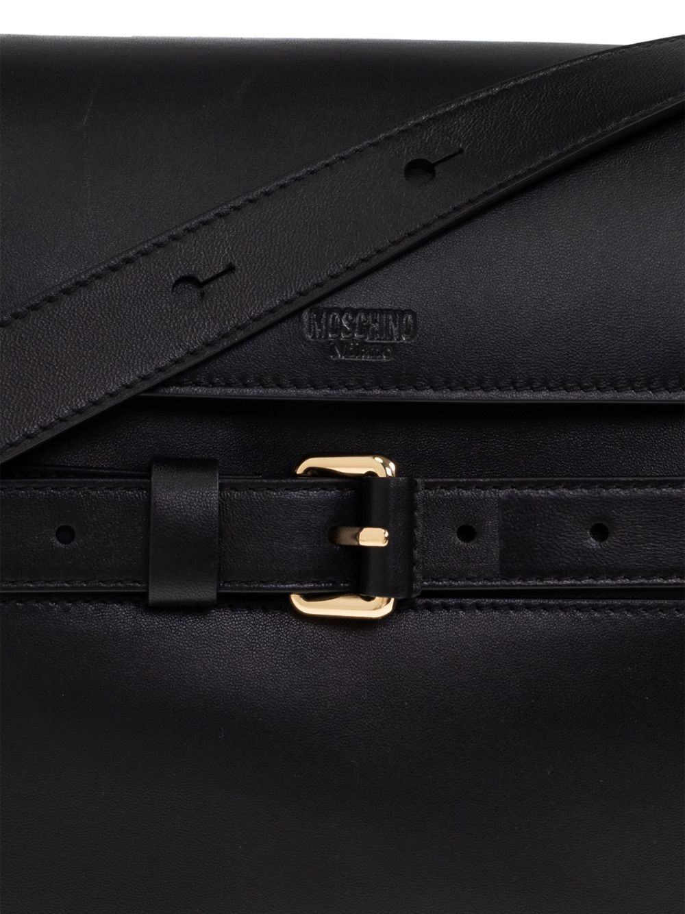 belted leather shoulder bag - 5