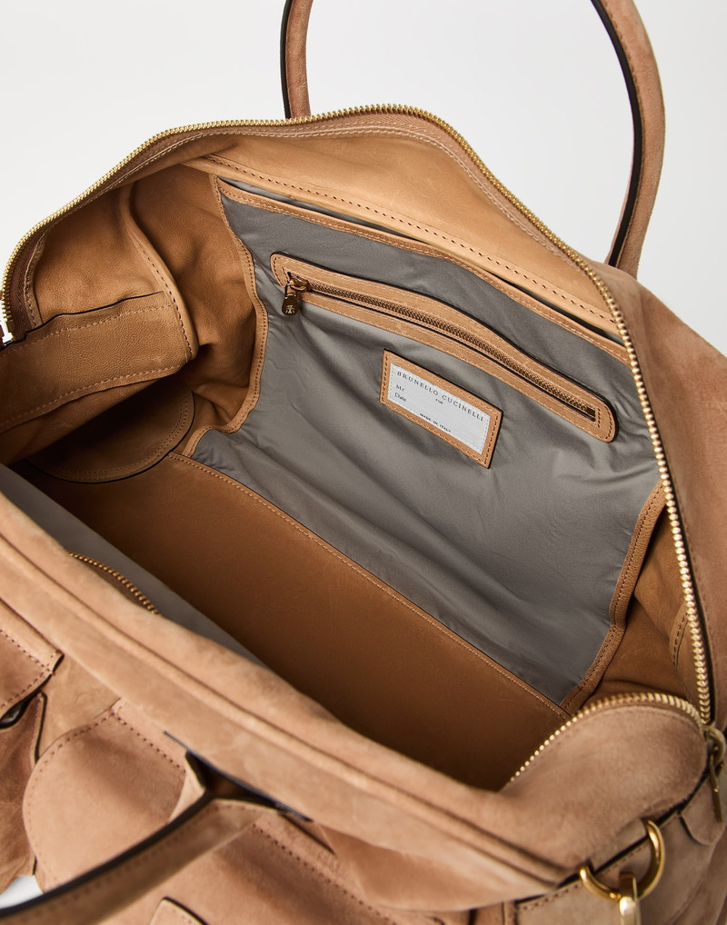 Reversed calfskin weekender bag 5