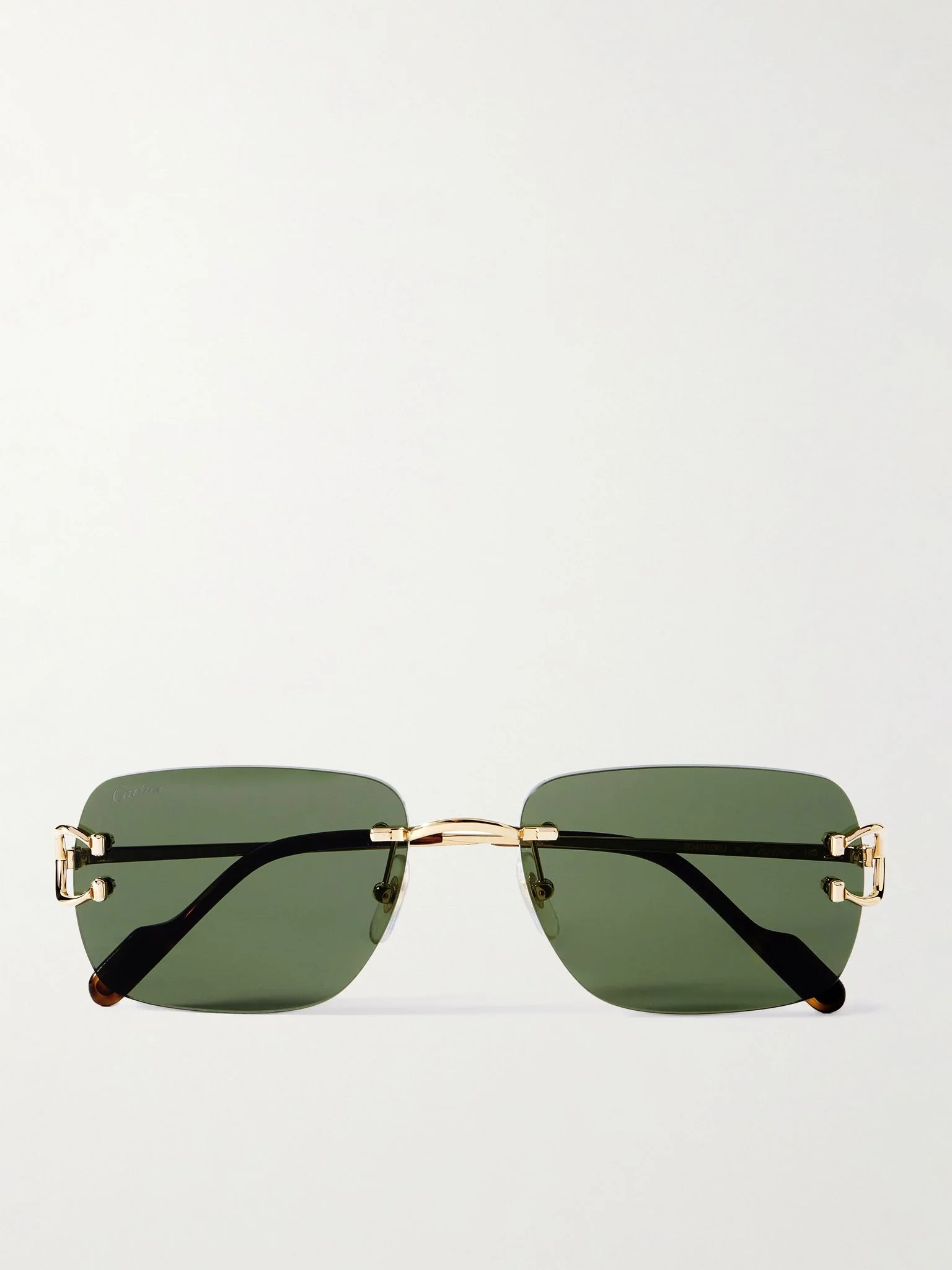 Frameless Gold-Tone and Tortoiseshell Acetate Sunglasses Gold - 1